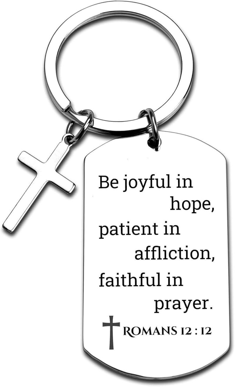 GiftYou Inspirational Scripture Metal Key Chains with Cross Pendant - Bible Verse Keychain Religious Gift for Christian - Image 1